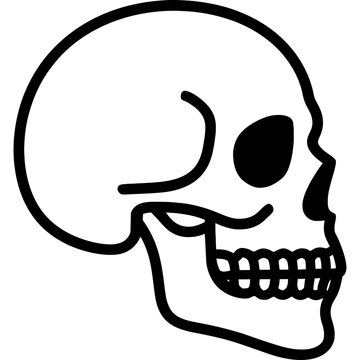 Side view skull icon in vector style