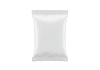 Isolated Blank White Foil Pouch Mockup