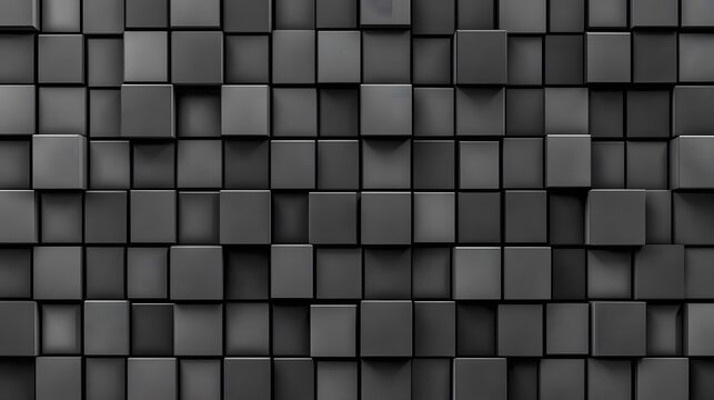 Abstract Dark Grey 3D Cube Pattern Background