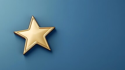 Obraz premium Gold Star Award 3D Render on Blue Background