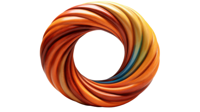 3D Twisted Torus Geometric Shape Isolated on White Background
