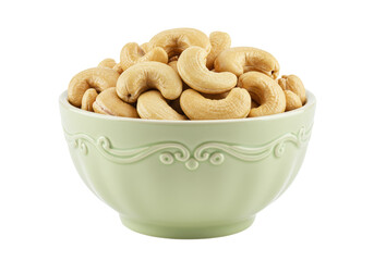 Isolated Bowl of Cashew Nuts for Healthy Snack