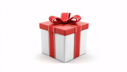 Fototapeta premium 3D icon of a gift box with a vibrant ribbon, designed for festive gifting.