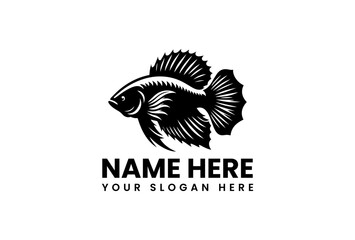 A distinctive snapper fish vector logo silhouette showcasing aquatic life