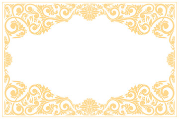Decorative ornamental floral monochrome blank card template