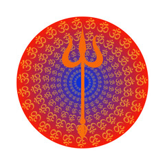 Trishul Symbol with Om Pattern
