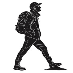 Hiking Silhouette in Vector