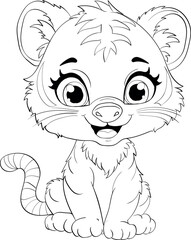 Cute tiger coloring 