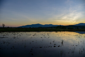 blue sky and river landscape