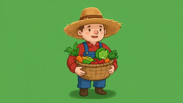 Happy Farmer with Fresh Harvest