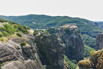 Naklejka premium Panoramic view of Meteora Monasteries, Greece
