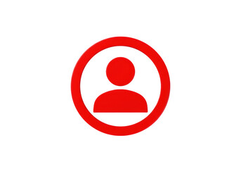Isolated Red User Icon Profile Symbol