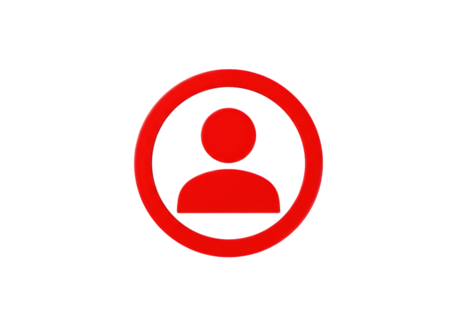 Isolated Red User Icon Profile Symbol