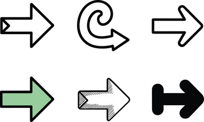 Simple Flat Green Arrow Pointing Right on  for Directional Guidance and Navigation Purposes