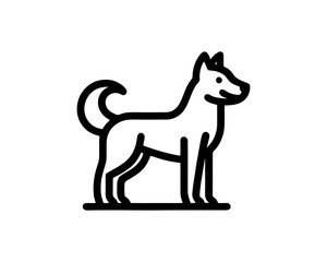 Minimal Dog Outline In Flat Vector Style