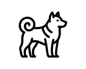 Minimal Dog Outline Identity For Brand Logo