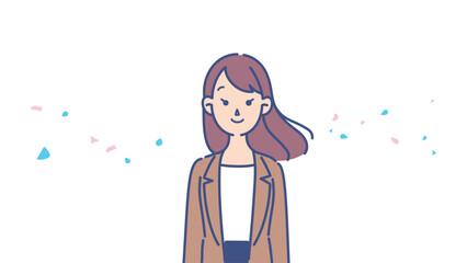 笑顔の女性のイラスト