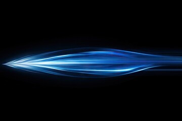 Abstract design of flowing blue light trails.