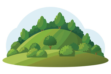 Fototapeta premium Hill with bushy shrubs