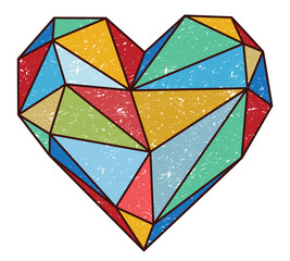 The colored gemstone heart symbol.
