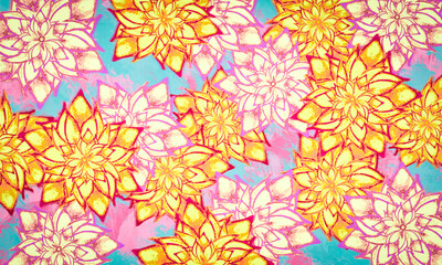 Floral Watercolor Illustration  Pattern background 