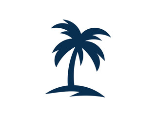 Simple Tropical Logo with Palm Trees