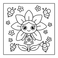 black and white coloring pages illustration