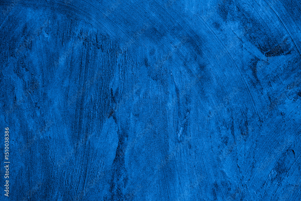 Aufkleber Old wall pattern texture cement blue dark abstract  blue color design are light with black gradient background.