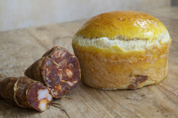 neapolitan easter savory pie with sausage