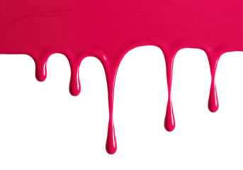 Isolated Dripping Bright Pink Nail Polish on White Background