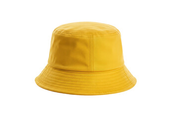 Isolated Yellow Bucket Hat with Simple Design
