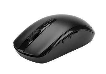 Isolated Ergonomic Black Wireless Computer Mouse