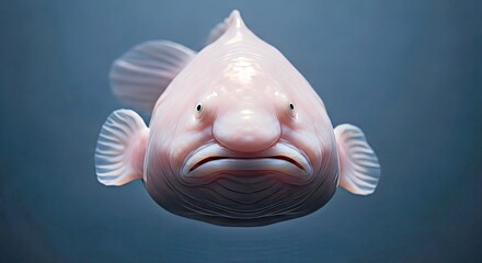 Detailed Close-up Studio Portrait of a Unique Blobfish