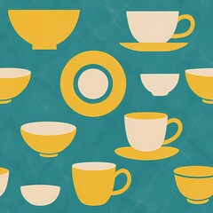 seamless pattern with cups