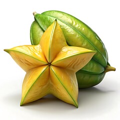 Fototapeta premium Starfruit on white background
