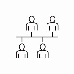 Team organization chart structure icon vector sign