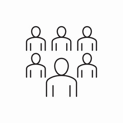 Team organization grid structure icon vector sign