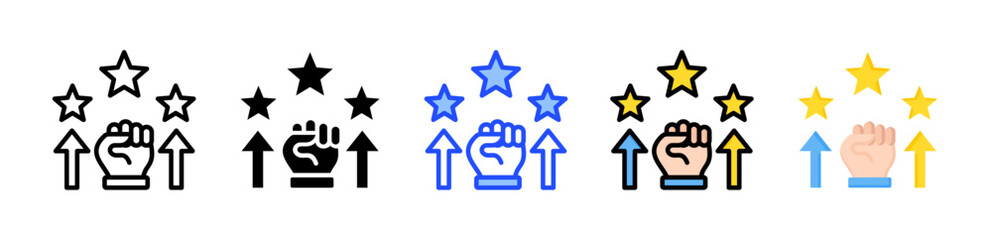 Motivation Icon Collection With Multiple Styles