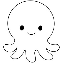 Octopus sea animal cute hand drawing kawaii illustration element