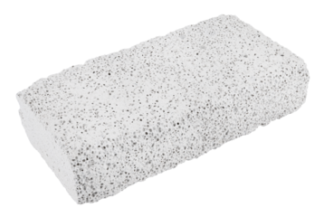 Light grey pumice stone isolated on a transparent background. Completely in focus. Full depth of field. PNG.