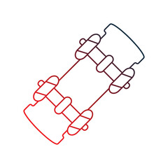 skatboard gradient outline icon with white background vector stock illustration