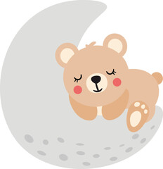 Sweet Teddy Bear Sleeping on the Moon.cdr