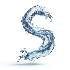 fresh water splash on white background, isolated blue water splash in mid-air, curved water splash with droplets on white background, mineral water splash, water splash isolated, easy to cutout