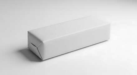 Minimalist White Rectangular Packaging Box Isolated On A Clean Background For Product Branding.