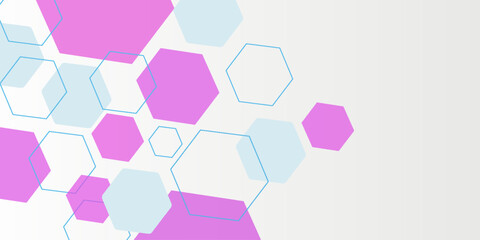 Abstract blue hexagon banner background