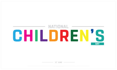 Fototapeta premium National Children’s Day on white background, Typographic Design of National Children’s Day, Vector Design of National Children’s Day, National Children’s Day Design
