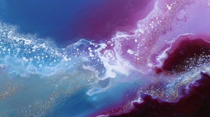 Abstract cosmic swirl: vivid blues and pinks in fluid motion
