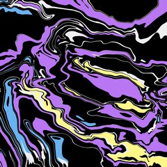 Colorful Purple Blue Yellow marble rock texture ink pattern liquid swirl paint luxurious art ideas concept for invitation background or wallpaper