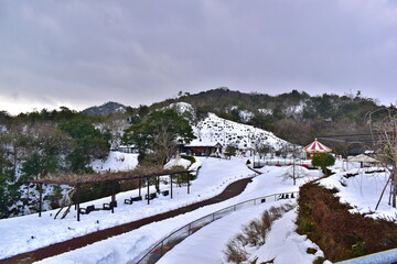 京都　天橋立　雪景色