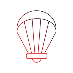 paragliding gradient outline icon with white background vector stock illustration